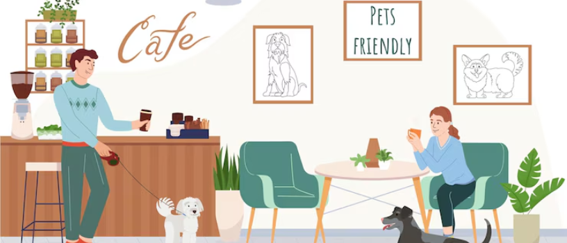 Ilustrasi cafe pet friendly (freepik)