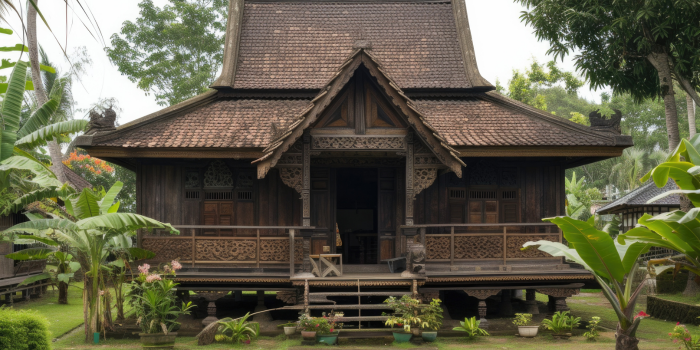 Ilustrasi penginapan bernuansa rumah joglo (pch.freepik)