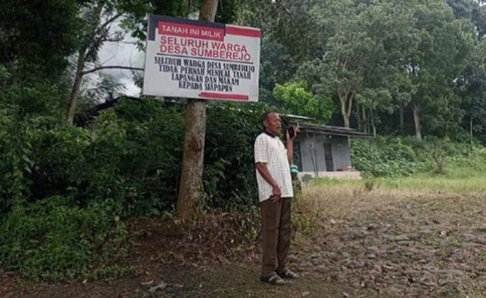SEPI: Lapangan Desa Sumberejo, Kecamatan Batu batal ditinjau tim dari Pengadilan Negeri (PN) Malang pada Senin lalu (1/9).