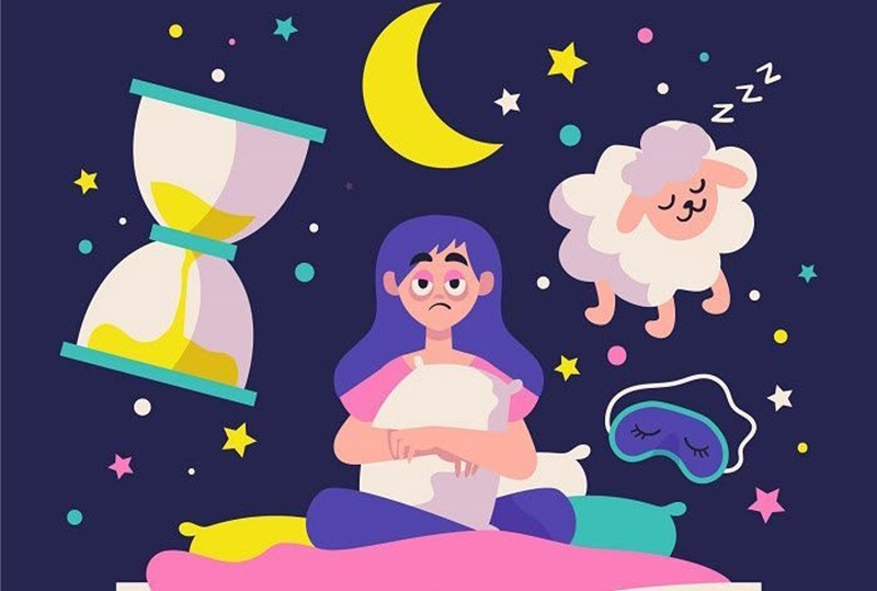 Ilustrasi pengidap insomnia atau gangguan susah tidur
