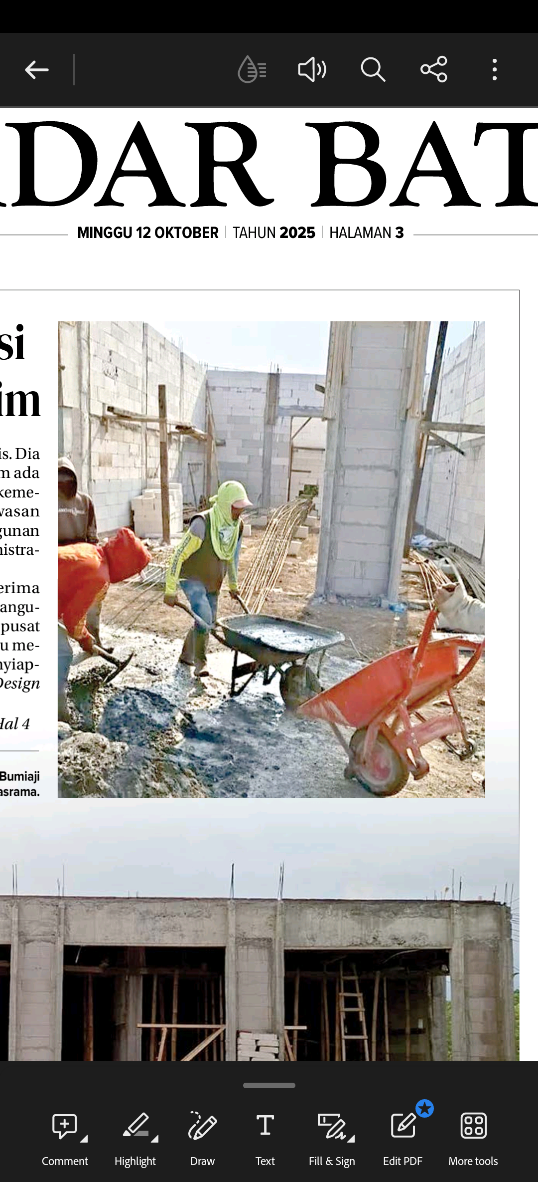 PROSES PEMBANGUNAN: Salah satu pondok pesantren di Kecamatan Bumiaji dalam progres pembangunan gedung baru yang akan digunakan sebagai asrama.