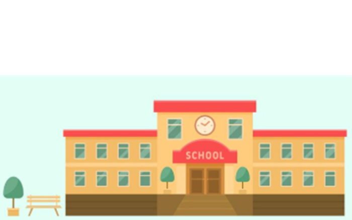 Ilustrasi bangunan sekolah.
