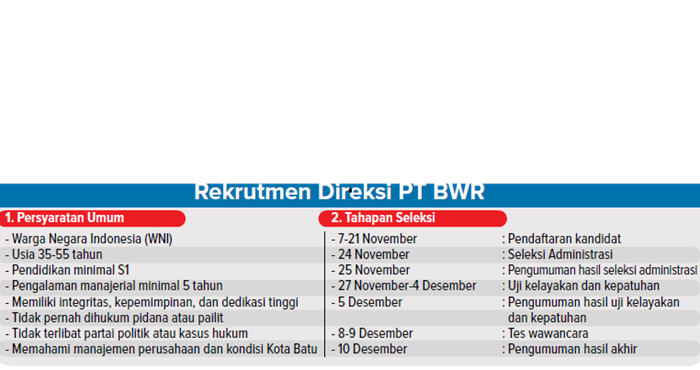 Grafis Rekrutmen Direksi PT BWR