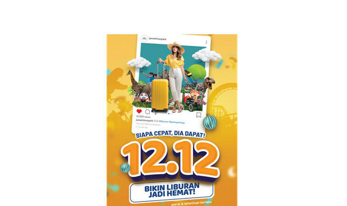 Flash Sale Jawa Timur Park Group 12.12: Diskon 20 Persen Hanya 24 Jam