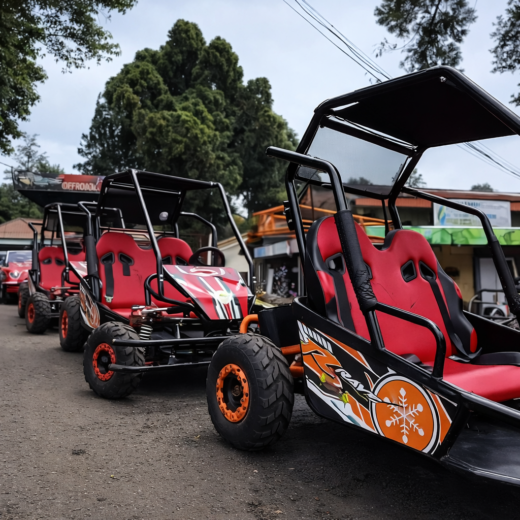 BUGGY CAR: Kini kebun teh wonosari menyediakan buggy car sebagai akses mudah wisatawan dalam menjelajahi area wisata. (Instagram: amazingmalang)