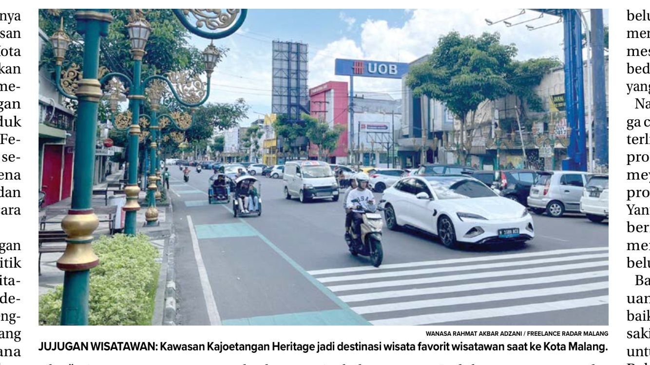 JUJUGAN WISATAWAN: Kawasan Kajoetangan Heritage jadi destinasi wisata favorit wisatawan saat ke Kota Malang.