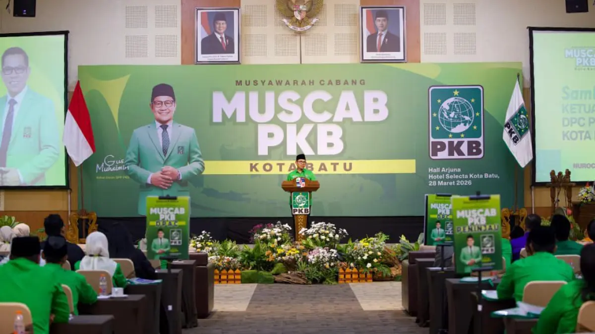 BERSATU: Wali Kota Batu Nurochman memberikan sambutan dalam gelaran Muscab PKB di Hotel Selecta pada Sabtu malam (28/3).

RORI DINANDA BESTARI/RADAR BATU