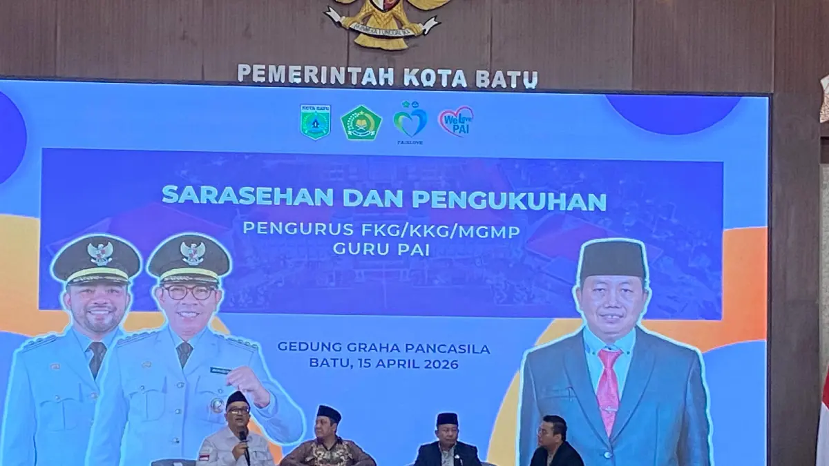 FORUM DISKUSI: Suasana sarasehan bersama guru PAI se-Kota Batu di Graha Pancasila, Balai Kota Among Tani Batu kemarin (15/4). RORI DINANDA BESTARI/RADAR BATU 