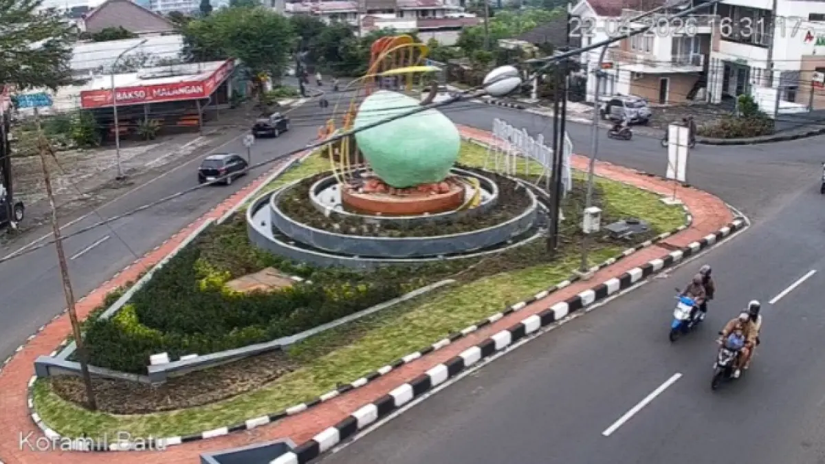 Pantauan Arus Lalu Lintas Koramil Batu Rabu 22/04/26 16.31 WIB (CCTV Dishub Kota Batu)