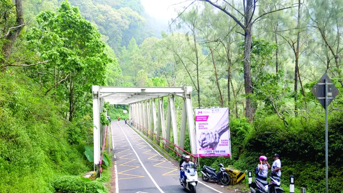 JADI SOROTAN: Kondisi Jembatan Kembar Cangar usai marak kasus bunuh diri beberapa waktu terakhir.