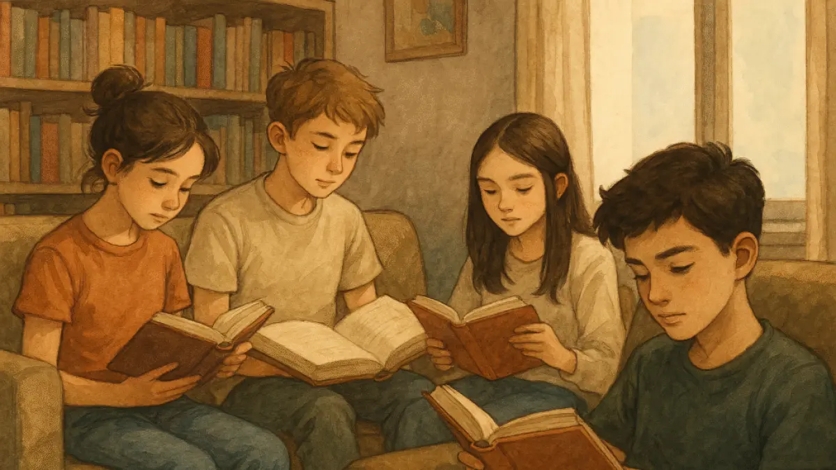 Ilustrasi siswa membaca buku (Sumber: Serasi Nusa)