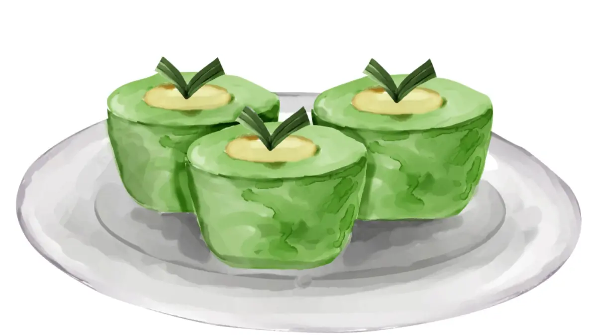 Kue talam indonesian traditional food watercolor illustration (Magnific @orchidart)