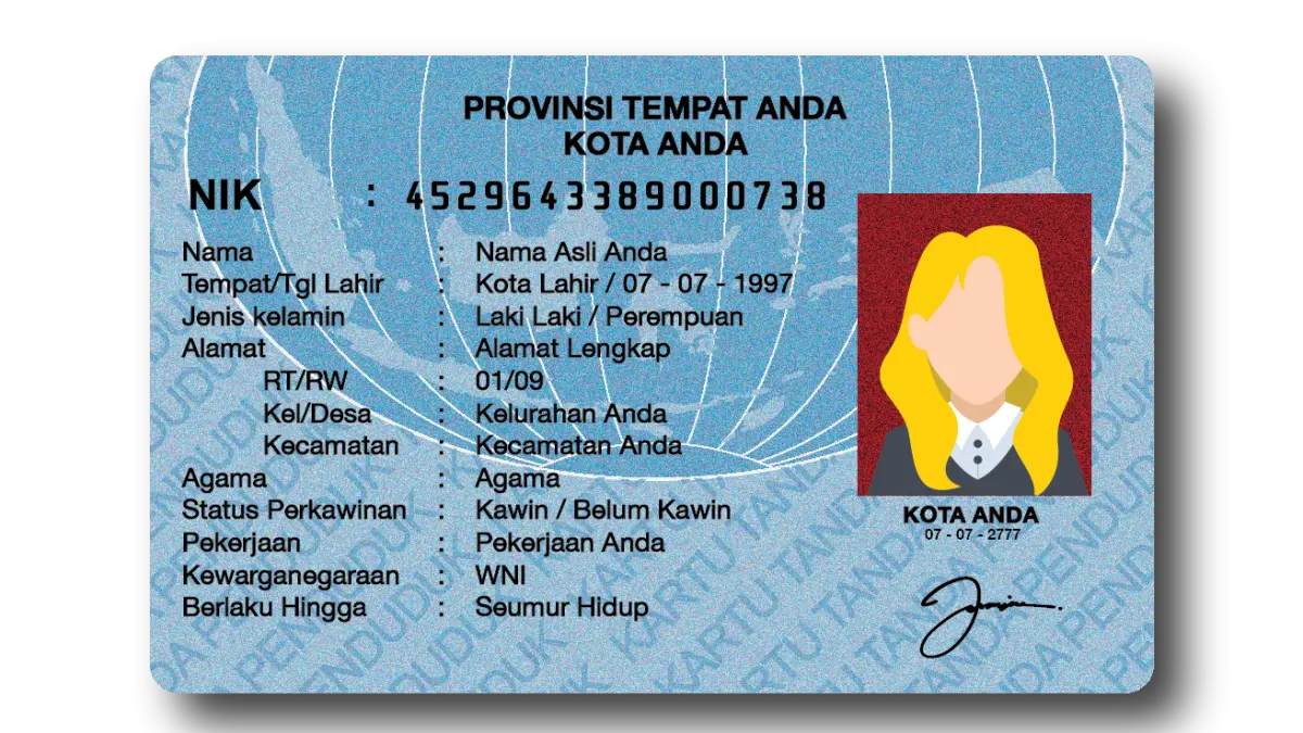 ILUSTRASI KTP: Catat Syarat dan Prosedur Mengurus Pembuatan KTP Baru. (Sumber: pngtree.com)