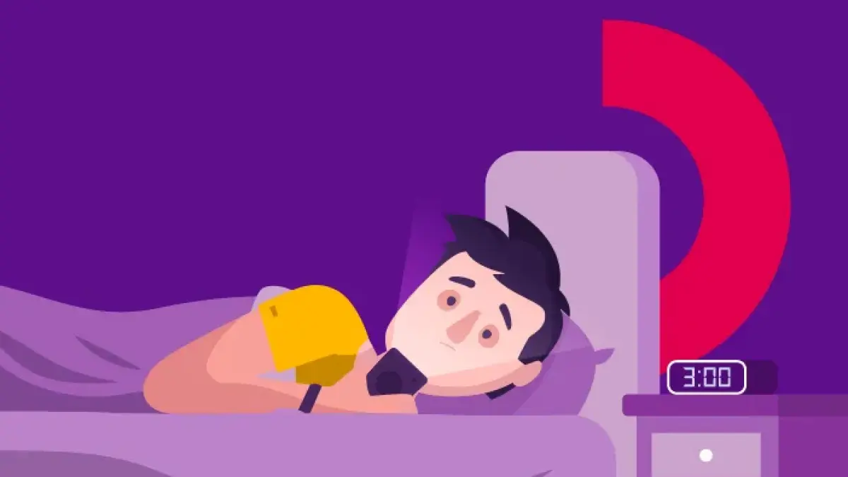 Ilustrasi salah satu penyebab gangguan tidur yang terjadi (Sumber: Halodoc)