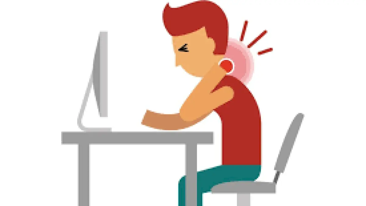 Ilustrasi seseorang yang terlalu lama duduk menatap layar laptop (Sumber: Enesis Group)