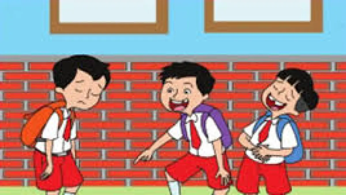 Ilustrasi siswa yang diejek temannya (Sumber: S1 Pendidikan Guru Sekolah Dasar UNESA)
