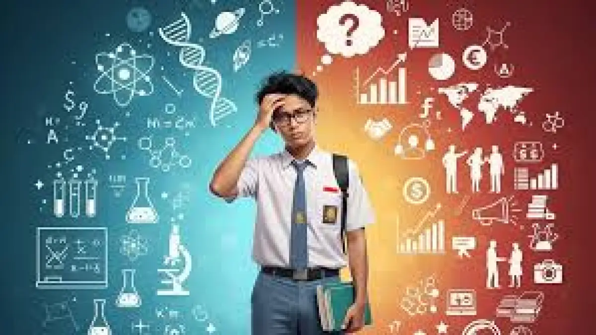 Ilustrasi seorang siswa yang sedang kebingungan memikirkan jurusan kedepannya untuk kuliah (Sumber: Bimbel BIC)