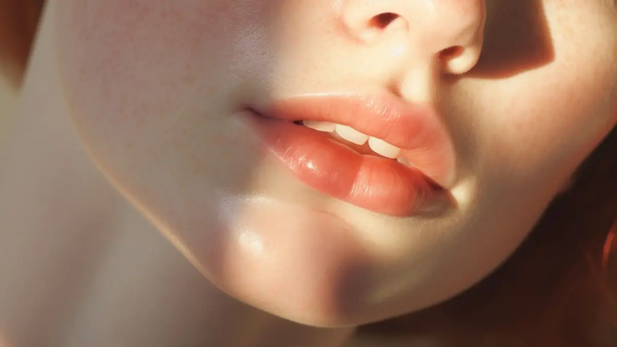 Ilustrasi bibir menggunakan lipstik glossy (sumber foto: magnific)