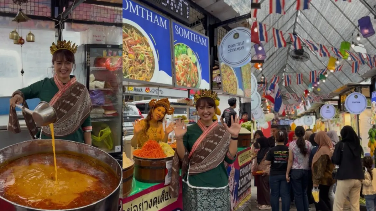 CITA RASA BANGKOK: Suasana festival kuliner tematik SunThai Street Food yang bakal digelar di area outdoor Dino Mall, Jatim Park 3 pada 26 Juni hingga 5 Juli mendatang.