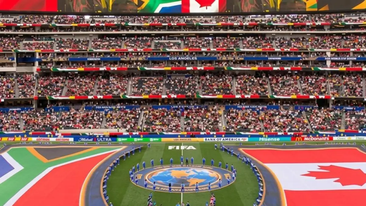 Pertandingan babak 32 besar Piala Dunia 2026, Afrika Selatan vs Kanada, Senin (29/6). (Istimewa). 