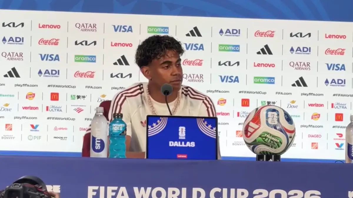 Lamine Yamal dalam Konferensi Pers Pertandingan Prancis vs Spanyol (14/7).
