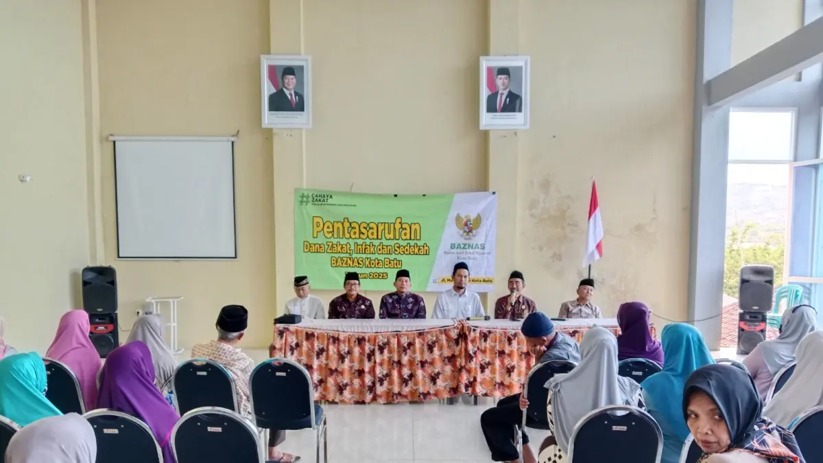 PENYALURAN BAKSOS: Baznas Kota Batu gelar Pentasarufan Dana Zakat, Infak, dan Sedekah beberapa hari lalu. BAZNAS BATU