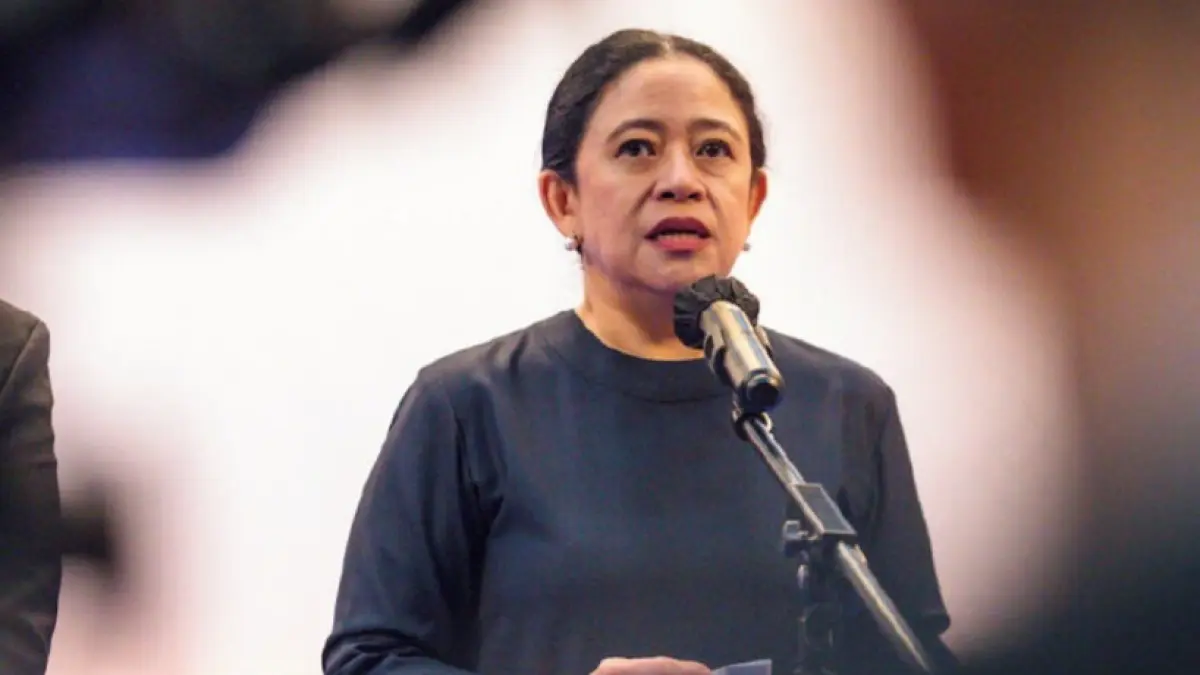 Puan Maharani umumkan 4 nama calon dewan gubernur BI pada konferensi pers di Gedung Nusantara Jakarta. Sumber: Instagram/@cnnindonesia.