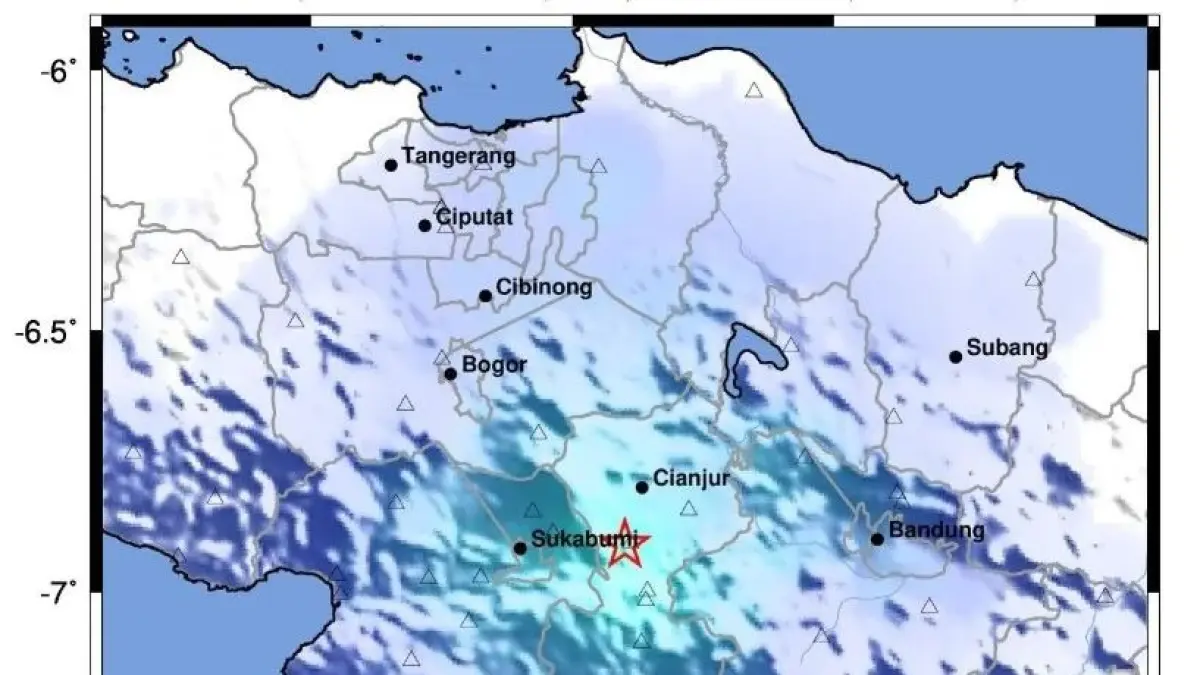 Informasi gempa bumi M4,3 yang mengguncang Cianjur, Jawa Barat, Selasa (1/9/2026). Foto: Tangkapan Layar BMKG