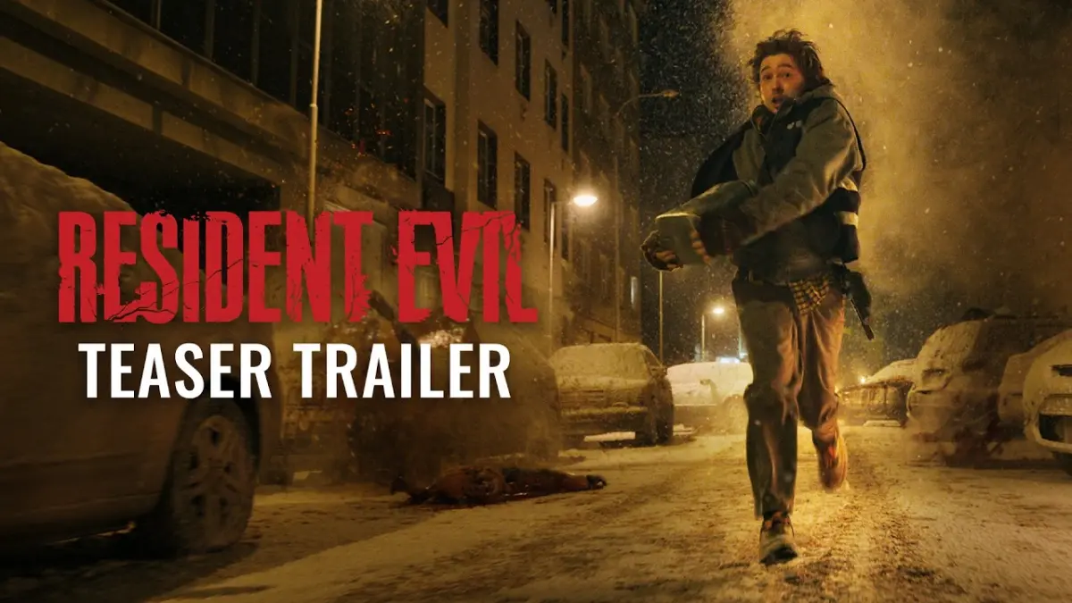 Cuplikan adegan karakter Bryan yang panik melarikan diri di tengah badai salju kota yang hancur dalam teaser trailer resmi film Resident Evil garapan sutradara Zach Cregger. (Foto: Dok. Sony Pictures Entertainment / Constantin Film via YouTube Sony Pictures Entertainment)