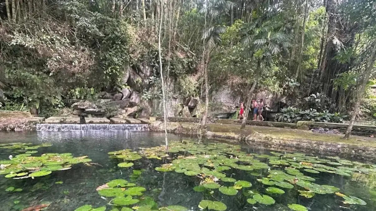 Sumber Ngesong Banyu Bening di Punten, Kota Batu, menawarkan mata air jernih dengan suasana alami dan HTM Rp5.000. (Google Maps/VIDA PUTPITASARI)