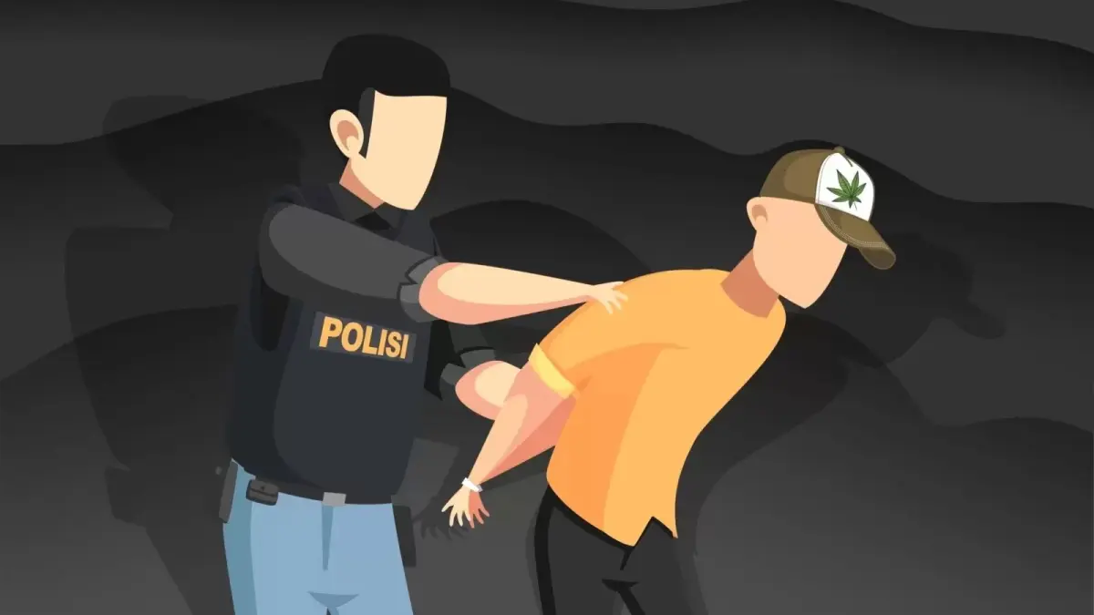 Ilustrasi Polisi Menangkap Kriminal