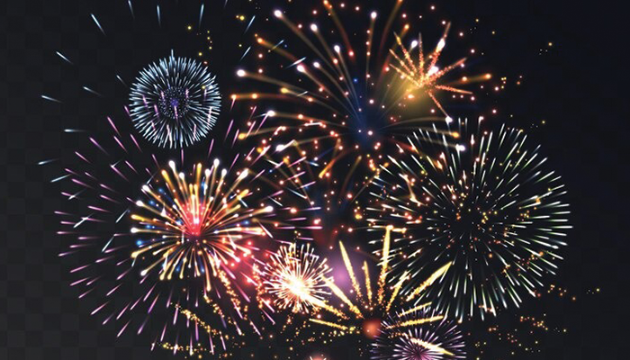 Ilustrasi Perayaan Tahun Baru dengan Kembang Api