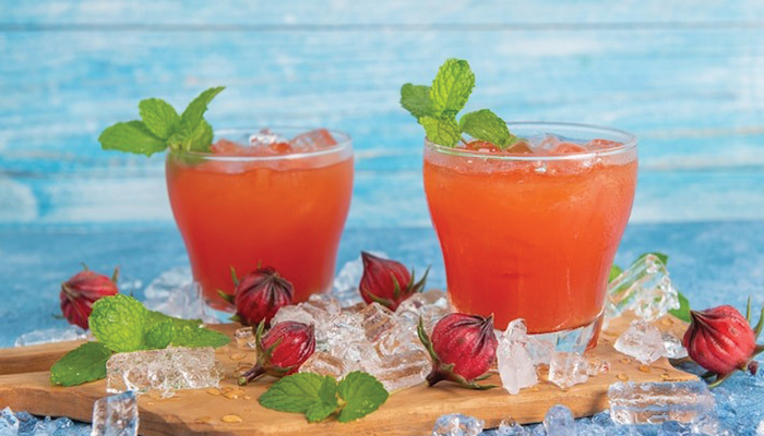 Ilustrasi Penyajian Bungga Rosella Untuk Dikonsumsi