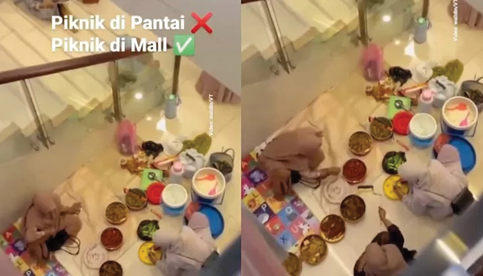 Viral Lakukan Piknik di Mall