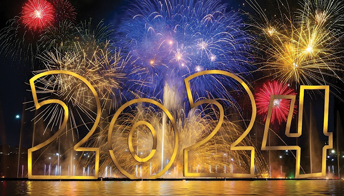 Ilustrasi tulisan angka tahun 2024