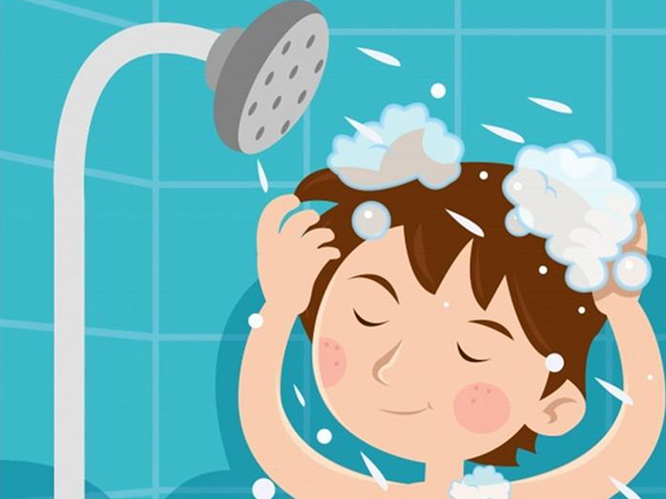 Ilustrasi orang mandi (DOK.PINTEREST)