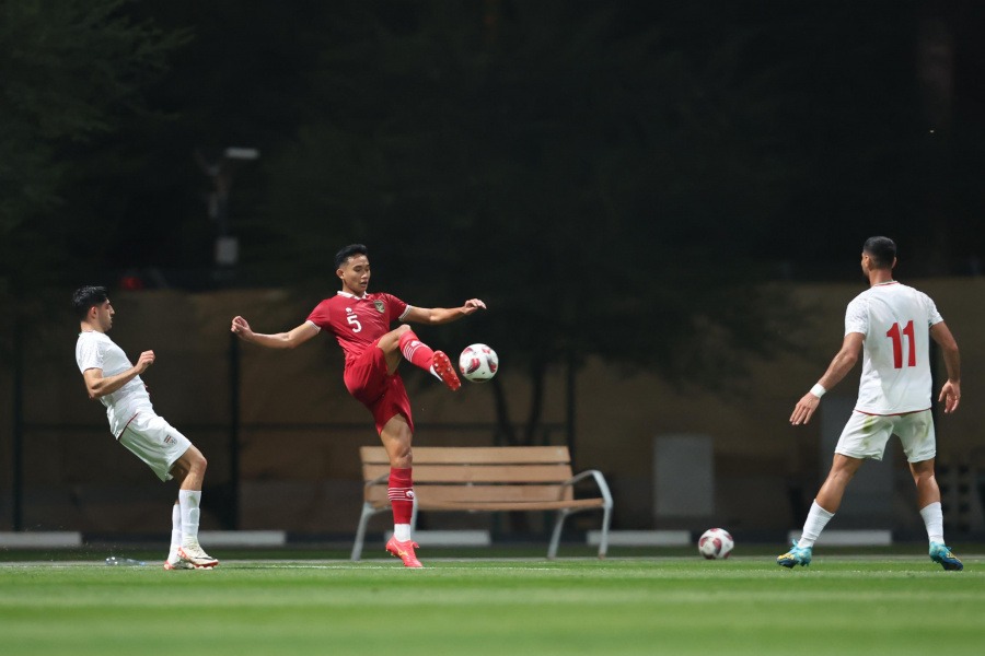 Pemain tim nasional Indonesia saat melakoni duel kontra Iran (DOK. PSSI)