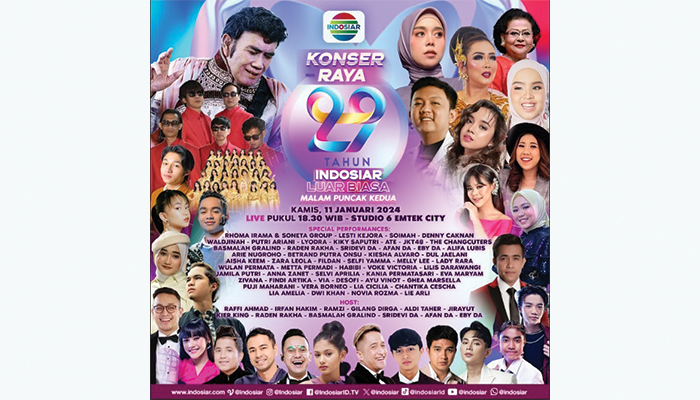 PUNCAK KEMERIAHAN HUT INDOSIAR TERUS BERLANJUT DI HARI KAMIS, 11 JANUARI 2024