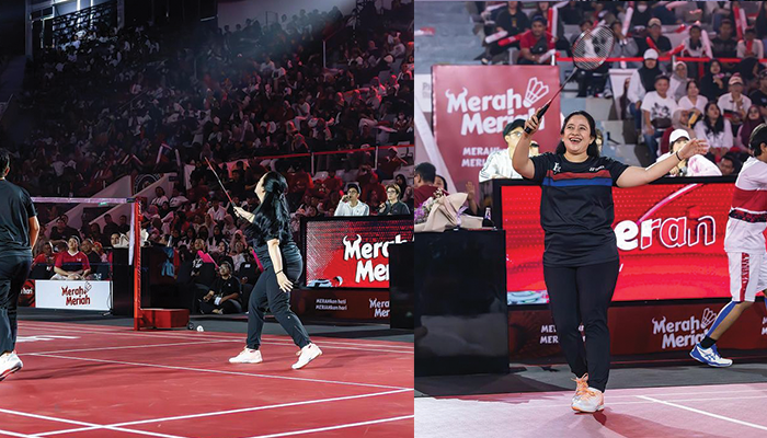 Potret Puan Maharani Saat Bermain Badminton