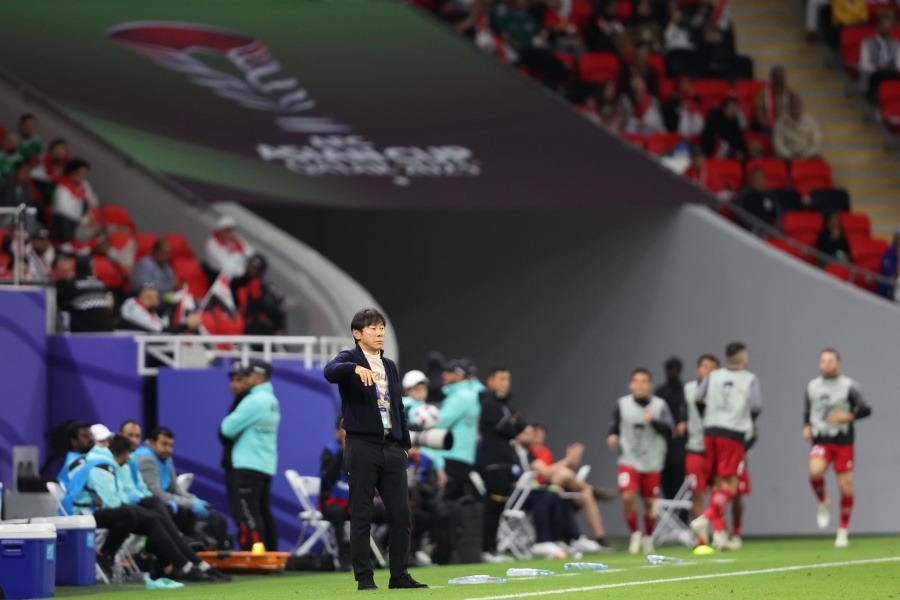 Pelatih Shin Tae-yong saat mendampingi tim nasional Indonesia di Piala Asia 2023 (PSSI)