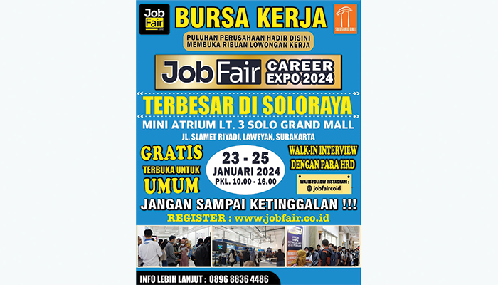 Poster Solo Grand Mall Gelar Kembali Job Fair Terbesar Dengan Puluhan Perusahaan