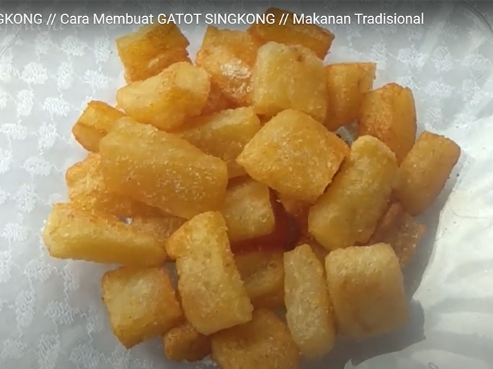 Tangkapan layar wujud dari gatot goreng yang sering dinikmati warga Solo pada waktu musim hujan (YOUTUBE/ DAPUR UMMA AFINAYA)