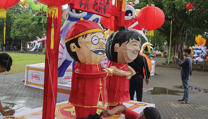 Salah Satu Lampion yang Akan Ikut Memeriahkan Imlek di Solo