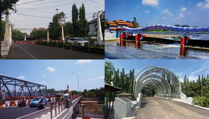 Kolase beberapa jembatan yang ada di Kota Solo