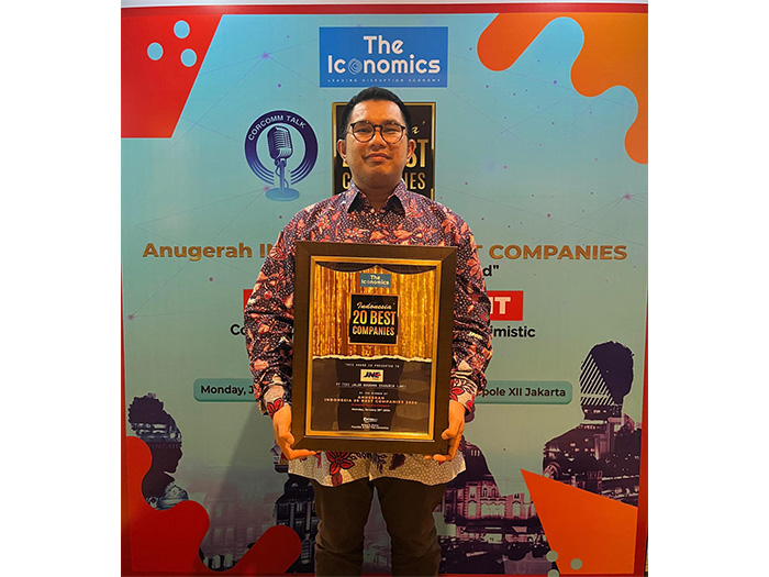Kategori Courier Service berhasil diraih JNE dalam penghargaan Indonesia 20 Best Companies (DOK.JNE)