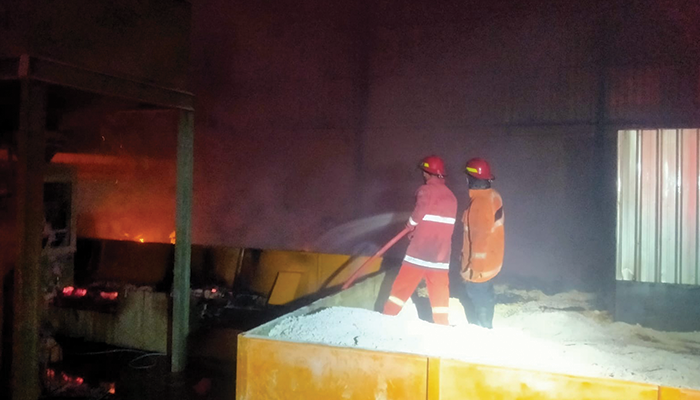 Kebakaran Pabrik tepung di Desa Jetis, Kecamatan Baki Sukoharjo
