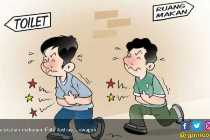 Ilustrasi keracunan makanan.