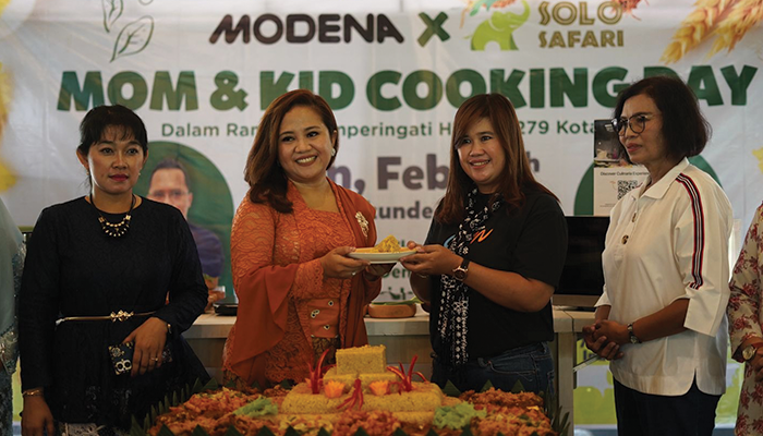 Modena berkolaborasi dengan Solo Safari menggelar lomba menghias tumpeng dan kids cooking class di Makunde Bistro, Solo Safari (24/2/2024).