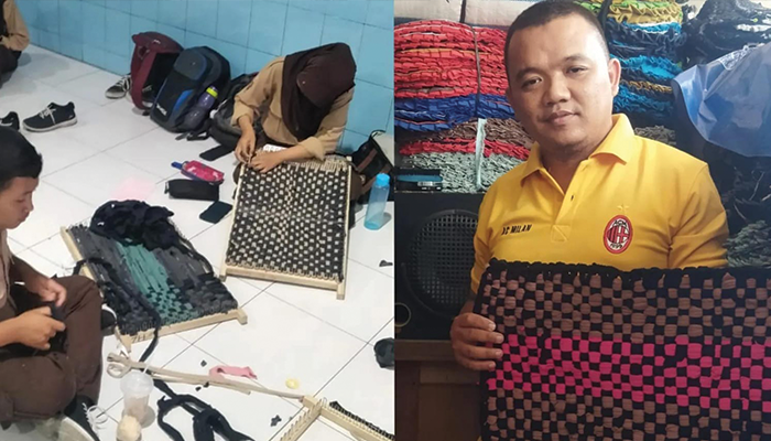 Guru PNS di Karanganyar Sulap Sampah Konveksi Menjadi Keset dan Cempol.