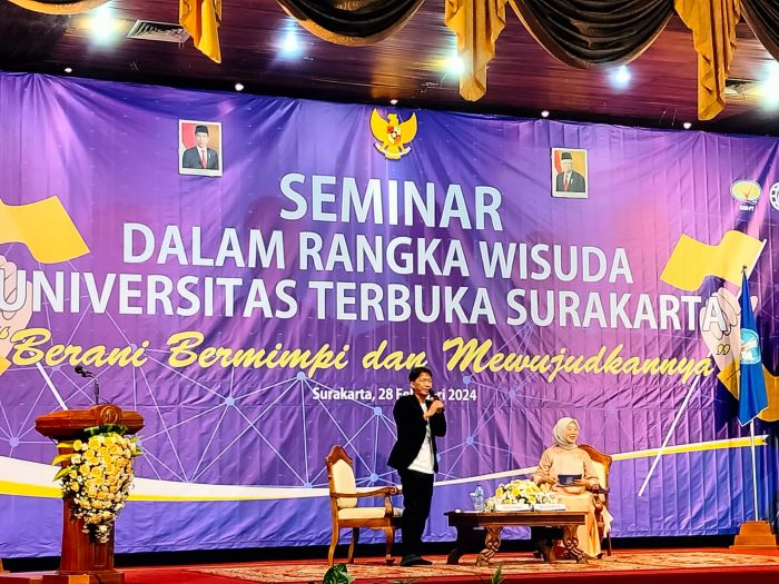 Universitas Terbuka Surakarta menggelar seminar di Graha Saba Buana, Rabu (28/2). (Fauziah Akmal/RADAR SOLO)